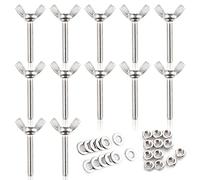 LEONTOOL Lot de 12 vis papillon avec bouton papillon M6 x 35 mm en acier inoxydable 304