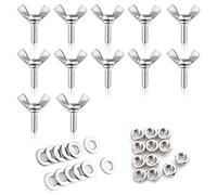 LEONTOOL Lot de 12 vis papillon M6 x 16 mm avec bouton papillon en acier inoxydable 304