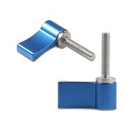 LEONTOOL Lot de 2 boutons rotatifs M4 20 mm mâles à filetage rotatif réglable avec aile unique pour équipement photo (bleu)