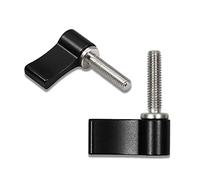 LEONTOOL Lot de 2 boutons rotatifs M5 20 mm mâles à filetage rotatif réglable avec aile unique pour équipement photo (Noir)
