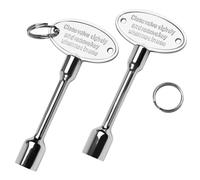 LEONTOOL Lot de 2 clés universelles de valve de gaz pour foyers à gaz et fours, clés de rechange polies de 7,6 cm avec porte-clés pour cheminées extérieures, s'adapte à la fois à une boule tournante