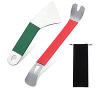 LEONTOOL Lot de 2 outils de démontage de garnitures de voiture, outils de démontage de garnitures de voiture, outils de retrait de garnitures métalliques, barre de levier anti-rayures pour panneau de