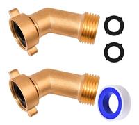 LEONTOOL Lot de 2 raccords coudés de tuyau d'arrosage à 45 degrés, adaptateur en laiton robuste de 1,9 cm avec nettoyeurs haute pression pour raccords d'eau de camping-car, robinets résidentiels