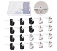 LEONTOOL Lot de 20 clips muraux blancs/noirs pour étagères de placard, clips pour étagères métalliques, clips en plastique pour étagères métalliques robustes, clips et vis inclus