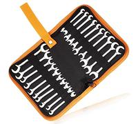 LEONTOOL Lot de 20 mini clés à double extrémité ouverte métrique et SAE 4-11 mm et 5/32" à 7/16" finition chromée miroir avec poches de rangement portables