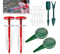 LEONTOOL Lot de 21 mini épandeurs de semis, distributeur de graines à 5 vitesses pour petites graines, plantoir manuel et élargisseur, outil de jardinage portable avec boîte de rangement et étiquettes