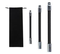 LEONTOOL Lot de 3 barres d'extension flexibles 1/2", 1/4", 3/8", barres d'extension à douille flexibles, extensions en métal avec tiges flexibles