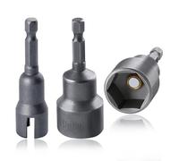 LEONTOOL Lot de 3 douilles pour camping-car avec ciseaux, crics de nivellement magnétiques, adaptateur de perceuse, entraînement hexagonal de 19 mm, écrous à oreilles fendus pour panneau à ailettes