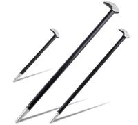 LEONTOOL Lot de 3 leviers à tête roulante très résistants pour alignement et levier de machines automobiles, 15,2 cm, 30,5 cm, 40,6 cm, outil de levier en acier au carbone