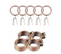 LEONTOOL Lot de 30 Anneaux de Rideaux en métal et 40 Crochets de Rideaux en métal de 30 mm de diamètre intérieur - Rouge et Bronze