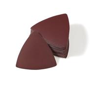 LEONTOOL Lot de 30 patins de ponçage triangulaires oscillants à crochet et boucle - 80 mm - Grain 800 - Sans trou - Papier abrasif triangulaire pour polissage du bois et du métal