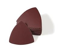 LEONTOOL Lot de 30 patins de ponçage triangulaires oscillants de 80 mm - Grain 1200 - Sans trou - Papier abrasif triangulaire pour polissage du bois et du métal