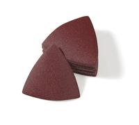 LEONTOOL Lot de 30 patins de ponçage triangulaires oscillants pour outils multifonctions - Grain 120 - Sans trou - Pour le polissage du bois et du métal