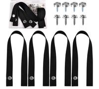 LEONTOOL Lot de 4 Sangles de Porte coulissante avec Boutons-Pression et vis, Sangles de Porte de Camping-Car de 45,7 cm de Long, Sangles de sécurité résistantes aux UV pour Ponton, Bateau, échelle
