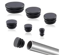 LEONTOOL Lot de 48 bouchons ronds en plastique de 6 tailles 1,27 cm, 1,9 cm, 2,5 cm, 3,8 cm, 3,8 cm, 2,5 cm, 3,8 cm, 5,1 cm, noir