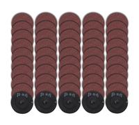 LEONTOOL Lot de 50 disques de ponçage à changement rapide de 5,1 cm, grain 80, pour perceuse avec revêtement en oxyde d'aluminium, accessoires de meuleuse, outil de conditionnement de surface pour