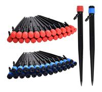 LEONTOOL Lot de 52 émetteurs d'irrigation goutte à goutte pour tube d'irrigation goutte à goutte de 6,35 mm, réglable à 360 degrés, tête d'arrosage pour jardin, terrasse, pelouse, parterre de fleurs