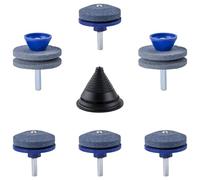 LEONTOOL Lot de 7 aiguiseurs de Lames de Tondeuse à Gazon Double Couche en Corindon avec équilibreur de Lame de précision, aiguiseur de Lame Universel résistant à l'usure pour perceuse à Main