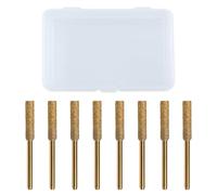 LEONTOOL Lot de 8 forets diamantés haute dureté pour tronçonneuse 4 mm en titane plaqué titane avec tige de 0,3 cm pour tronçonneuse, bois, bijoux, pierre dorée