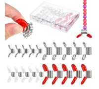 LEONTOOL Lot de 8 pinces à perles de 10 mm pour la fabrication de bijoux, extrémités de fil de perles pour empêcher les perles de tomber, mini pinces à ressort pour la fabrication de bijoux, bracelets