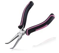 LEONTOOL Mini Pince à Bec Aiguille Courbée de 12,7 cm - Mâchoire Dentelée, Long Bec, Outil pour Fabrication de Bijoux et Emballage