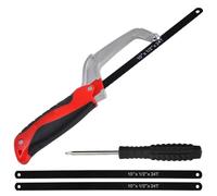 LEONTOOL Mini scie à métaux avec 2 lames bimétalliques HSS de 10 pouces Scie à découper Aluminium Petite scie à métaux Outil de coupe manuel domestique pour plastiques, cloisons sèches et bois