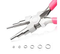 LEONTOOL Pince 6 en 1 pour la fabrication de bijoux, tailles de boucles de 3 à 10 mm, boucle métallique à 6 étapes pour plier des boucles et des bagues, fournitures de fabrication de bijoux