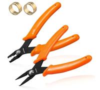 LEONTOOL Pince à anneau fendu avec pince à sertir et ouvre-anneau de saut Outil de doigt 5" pour anneaux fendus, porte-clés et pêche, outil de sertissage de perles pour perles et tubes de 2 mm et 3 mm