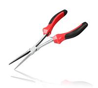 LEONTOOL Pince à bec aiguille de 19,1 cm - Pince à bec extra long - Pince de précision non dentelée - Outil de réparation pour bijoux - Facilite le travail sur de petits articles