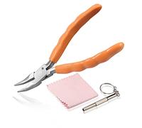 LEONTOOL Pince à bec coudé de 15,2 cm - Outil de réparation et de réglage de lunettes en acier inoxydable avec tournevis et chiffon