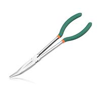 LEONTOOL Pince à bec courbé de 27,9 cm - Pince à longue portée de 30 degrés avec dents dentelées - Droite extra longue pour les espaces étroits difficiles à atteindre et les zones de dégagement