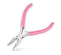 LEONTOOL Pince à bec long de 12,7 cm avec coupe-fil - Pince à bec long pour la fabrication de bijoux - Mâchoires dentelées - Petite pince à bec pour la fabrication de bijoux pour plier les petits objets