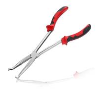 LEONTOOL Pince à bec longue portée pour tuyau de 28 cm, diamètre de 1,9 cm, retrait de bougie d'allumage avec mâchoires dentelées, pince à tuyau circulaire longue portée pour voiture
