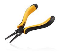 LEONTOOL Pince à bec plat de 12,7 cm, mâchoire lisse, pince à bijoux à bec plat fin pour la fabrication de bijoux, les travaux manuels, la réparation de circuits imprimés, Jaune