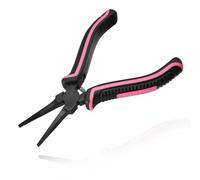 LEONTOOL Pince à bec plat mince de 5,2 pouces avec mâchoire dentelé, pince à bec effilé plate mince pour la fabrication de bijoux, la réparation de cartes de circuits imprimés et l’enroulement de fils