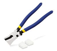 LEONTOOL Pince à briser pour verre de 20,3 cm avec embouts en caoutchouc - Pince à mâchoires plates - Outil de course pour verre - Vis réglable pour porte-clés, vitraux, mosaïques, miroirs