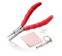 Leontool Pince à demi-ronde de 6 pouces en nylon pour réparation de lunettes avec tournevis et chiffon pour lunettes