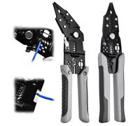 LEONTOOL Pince à dénuder multifonction 8 en 1 | Mâchoire ergonomique droite et incurvée | Outil multifonction d'électricien 10-26 AWG pour sertir, couper, dénuder | Utilisation professionnelle et