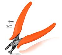LEONTOOL Pince perforatrice en métal de 14 cm, petite pince perforatrice ronde, deux broches de rechange pour la fabrication de bijoux pour créer des trous propres de 1,8 mm, bricolage