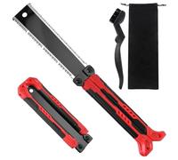 LEONTOOL Scie à traction japonaise pliante de 8 pouces, scie à main à double tranchant avec lame SK5 (13/14 TPI), scies de camping de poche avec pochette et brosse pour bois dur/tendre