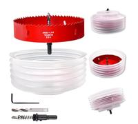 LEONTOOL Scie-cloche de 15,2 cm pour lumières encastrées, coupe-trou de 15,2 cm, avec collecteur de poussière pour éclairage encastré à DEL, bimétallique, pour bois, panneaux en plastique, plafond