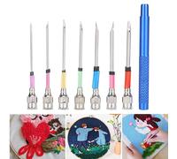 Leopacat Aiguille De Punch, Ensemble D'Aiguilles à Broder RéGlable, Punch Needle Kit Adulte A Poincon Avec BoîTe pour DéButants AdaptéS Aux VêTements Broderies Et Rideaux L'Artisanat Couture Broderie