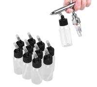 Leopacat Bouteilles D'aérographe, Siphon Bouteille, Conteneurs de Bouteilles D'aérographe avec Bouchons D'aération pour Pistolets de Pulvérisation à Siphon à Double Action avec Joints Métalliques