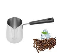 Leopacat CafetièRe Turque, Chauffe Lait, Turque En Acier Inoxydable Avec PoignéE Longue Et Mini Chaude Grec Chauffage Café Fondant Faite La Main Pour Home Cafe Maison Latte Art