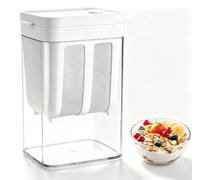 Leopacat Passoire Yaourt Grecque Passoire Yaourtière 1100ml avec Couvercle | Séparateur de Lactosérum en Acier Inoxydable, Crépine à Mailles Fines pour Fromage Blanc, Lait de Noix et Jus (Blanc)