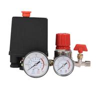 Leopacat Pressostat Compresseur D'Air, Valve à Contrôle Regulateur Soupape De Securite Manometre Petite Vanne Avec Double Jauge Commande Pompe Pour Une Réduction Rapide La Pression