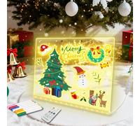 Leopacat Tableau Lumineux, Tablette Lumineuse Dessin, Planche A Dessin Lumineuse Avec Adaptateur Mit 7 Marqueurs Avec Support RéGlable, D'éCriture Led Lumineux Transparent, Essuyable D'éCriture MéMo