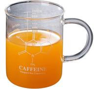 Leopacat Tasse à CaféIne, Mugs et Tasses à café, Tasse de Chimie Scientifique en Verre Borosilicate avec PoignéE Graduée et Bec Verseur pour Moka Latte Lait Cappuccino Jus D'Eau