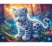 Léopard 1000 Pieces Casse-tête Adulte en Carton Haute Densité Colorful Fantasy Faune Sauvage Difficile Motif Complexe Décoration Murale Anti-Stress Idée Cadeau Anniversaire 1000 PCS/75x50cm