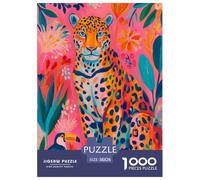 Leopard 1000 Pièces Puzzle Jeu Éducatif Créatif Animal Jigsaws Jeu De Défi Unique pour Adultes Et Enfants 38x26cm/1000pcs